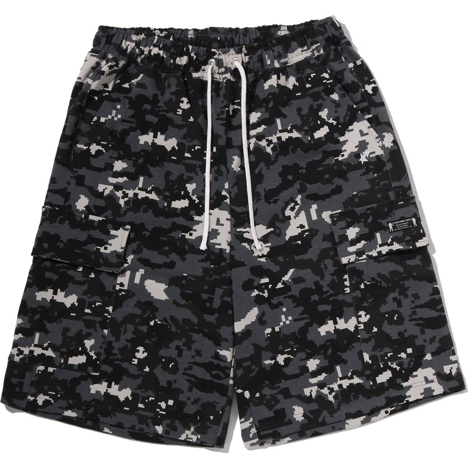 MULTI PIXEL CAMO BAPE STA LOGO CARGO RELAXED FIT SWEAT SHORTS MENS