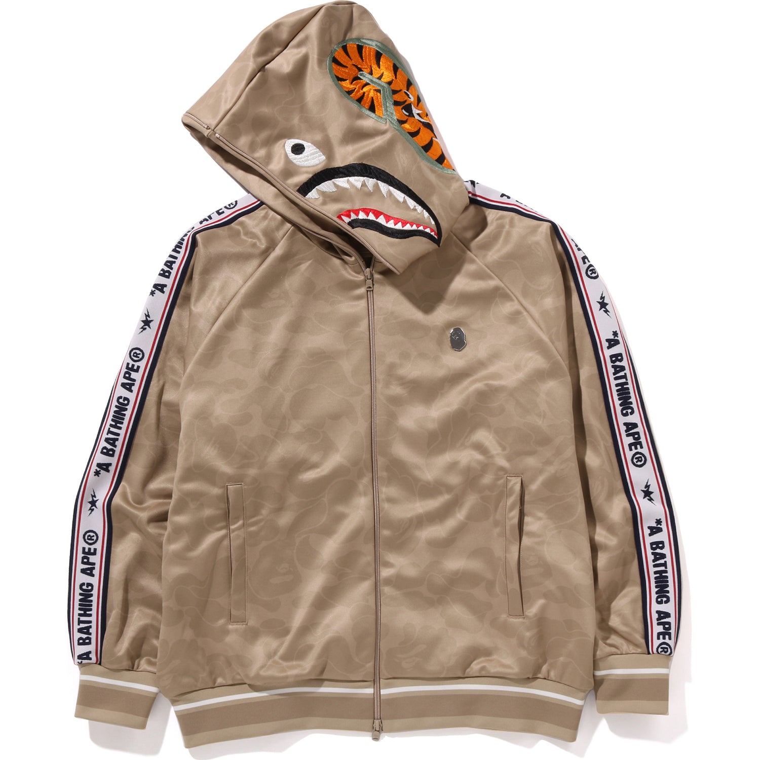 Alternative view of BAPE MENS SOLID CAMO RELAXED FIT SHARK FULL ZIP HOODIE JACKET