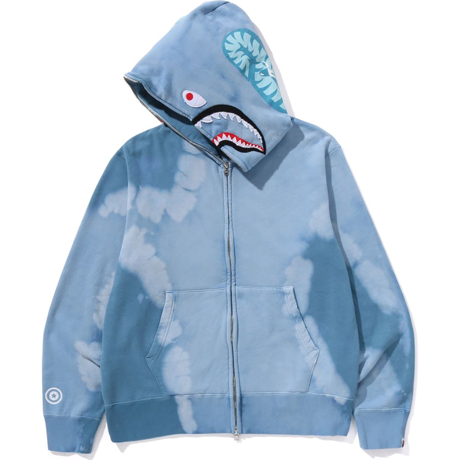 Alternative view of HAND DYE SHARK FULL ZIP HOODIE MENS